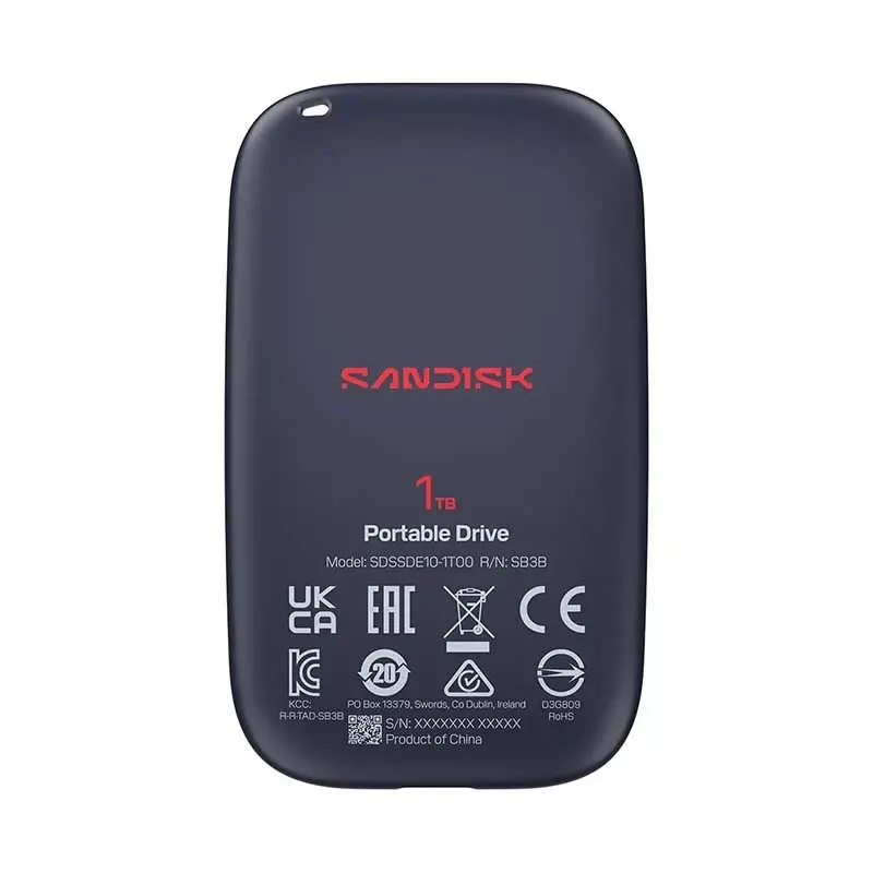 SanDisk E10 USB 3.2 Gen C 1TB Portable SSD Drive - Back Full